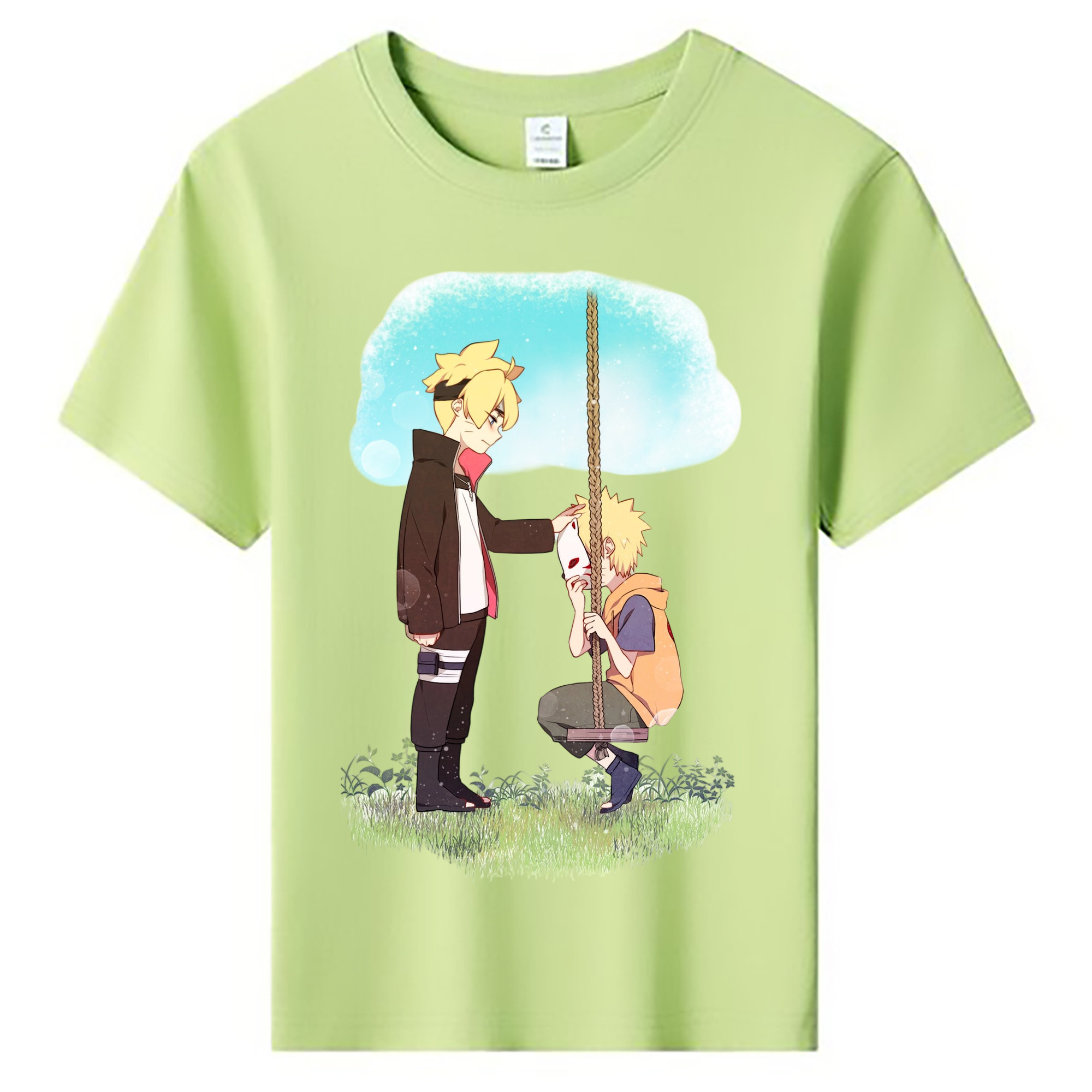 （画像用） NARUTO -ナルト- うずまき ボルト Uzumaki Boruto 綿100％キッズTシャツ（フロントプリント）